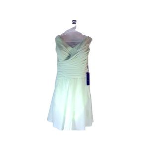 NWT Green Ruched Chiffon Cocktail Dress Size Large
